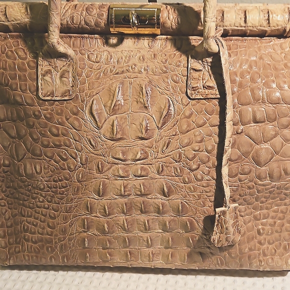 Tan Crocodile Embossed Bag - Picture 2 of 5